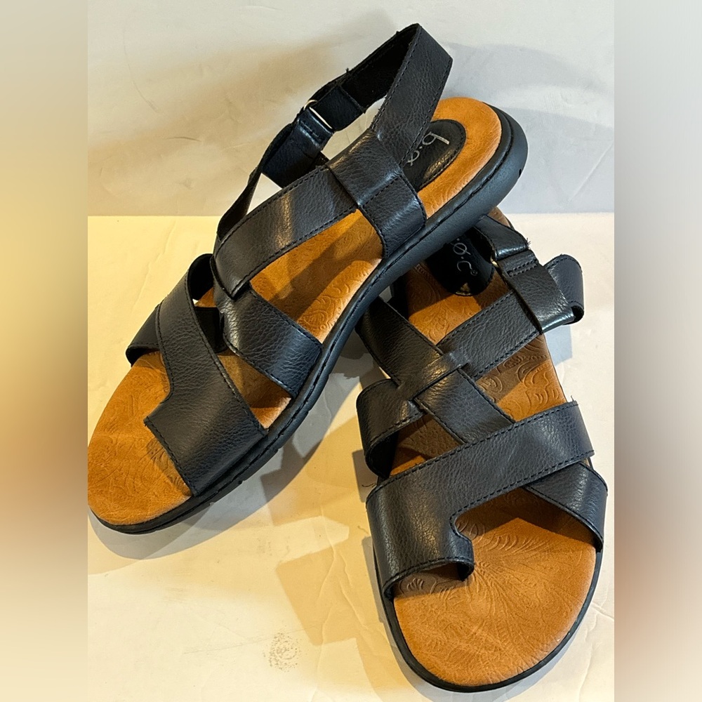 Born BOC Navy Strappy Toe Loop Slingback Sandals Size 9